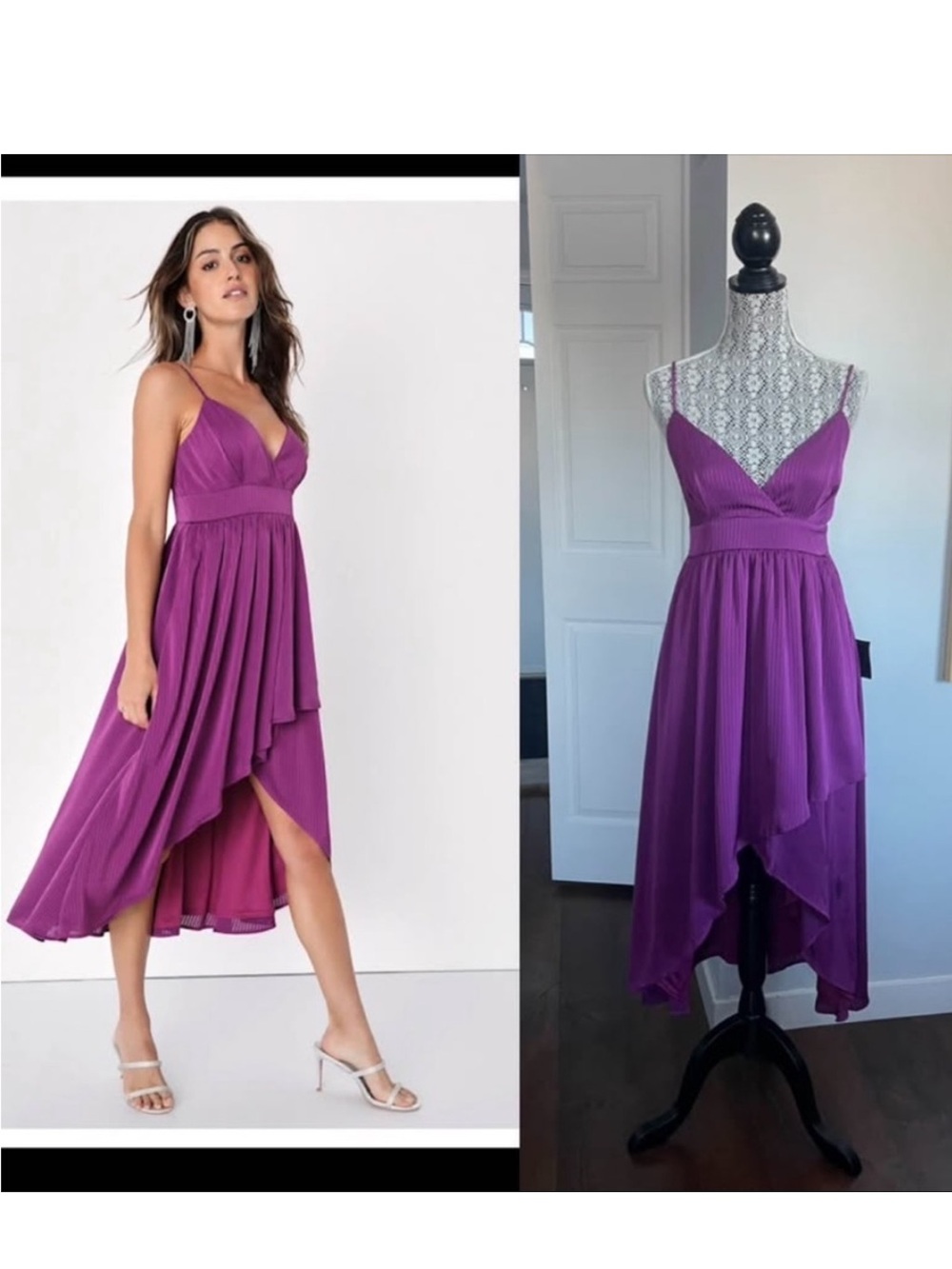 NWT Lulus Slight High Low Elpire Waist Midi Dress. Medium
